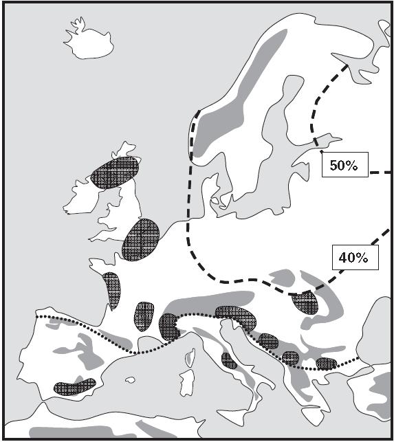 Okraje areálů kontinentálních druhů v Evropě postglaciální šíření koncentrace areálových ostrůvků poddruhů mnoha druhů s kontinentálním rozšířením