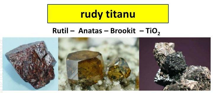 4.2.1 Oxid titaničitý Nejvýznamnější sloučeninou titanu je oxid titaničitý TiO2.