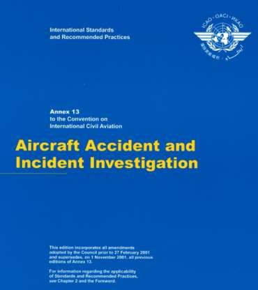 Zahraniční letecké nehody a vážné incidenty Oznámení zaslaná orgány pro šetření členských států ICAO v souvislosti s tím, že Česká republika je