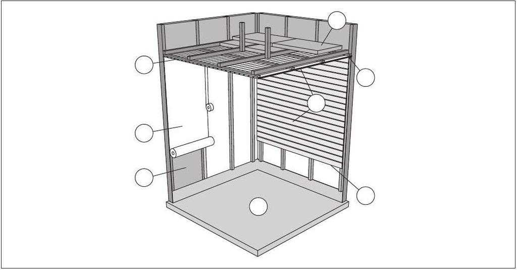 2. SUN ROOM 2.1. Sauna Room Structure (figure 4) 2. SUN 2.1. Stavba sauny ( obr. 4 ) F E D B G C Figure 4. 0brazek 4.. Insulation wool, thickness 50 100 mm.