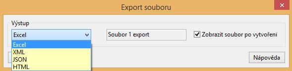 11. Export souboru Slouží k vyexportování dat aktuálního souboru nebo vytvoření HTML stránky s odkazy pro firemní intraweb. 1.