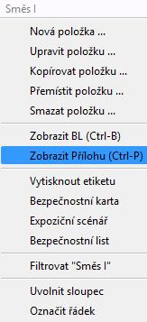 POLOŽKY kliknutím na nabídku ZOBRAZIT PŘÍLOHY (Ctrl-P) Zobrazit přílohu můžete také