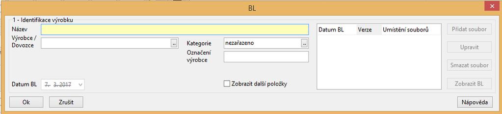 4.14.2. Vstup přes Moduly 1. Zobrazí se tabulka Bezp. list 2.