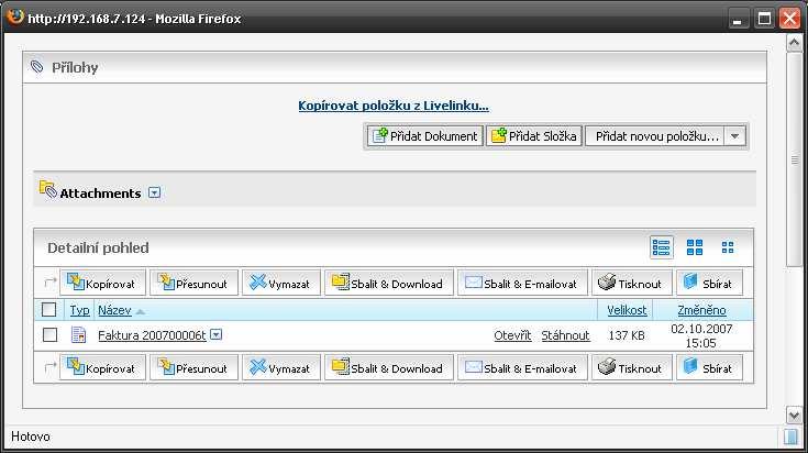 6 Další úkony v systému DMS 6.1 Práce s přílohami faktury K faktuře je možné přiložit jakýkoliv dokument z disku počítače nebo položku, která je již evidována v systému DMS.