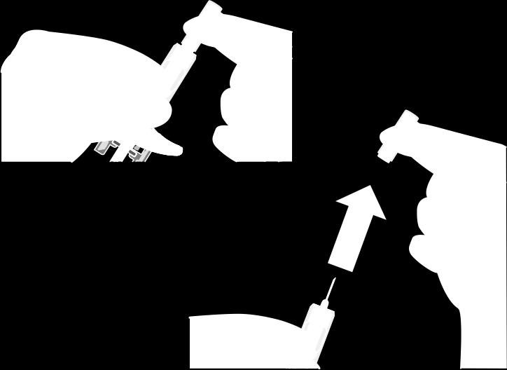 Odstraňte kryt jehly rovným tahem (Obrázek 6b). Obrázek 6 a b Na konci jehly můžete pozorovat kapku roztoku.