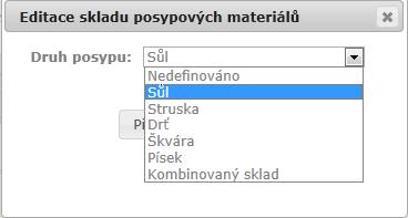 Změnu typu lze provést kliknutím na daný sklad.