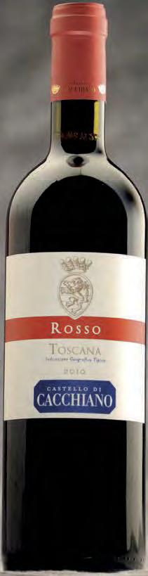 TOSCANA ROSSO IGT rubínová s fialovými odlesky vůně červeného rybízu a jeřabin s tóny podhoubí. Chuťově vynikají jemné třísloviny, příjemně vyvážené víno.