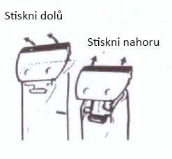 VII. POUŽITÍ Vytahování součástek držících ostří: Odpojte od proudu a stiskněte tlačítko OFF. Držte strojek jednou rukou. Chytněte koncovku držící součástky ostří a rychleji stiskněte dolů.