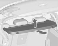 Pokud je výškově nastavitelný kryt připevněn do prostřední nebo horní polohy, lze kryt zavazadlového prostoru uložit pod výškově