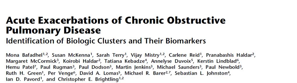 AE COPD není uniformní klinická jednotka Často Neutrofilů ale i Eosinofilů Lze odlišit