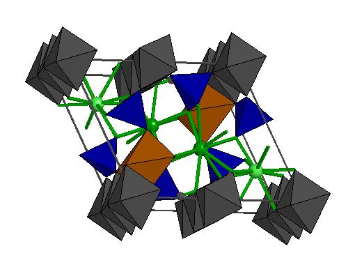 Struktura allanitu Oktaedrická pozice MO 6 a MO 4