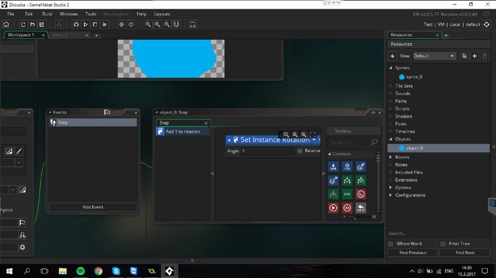 Oproti GameMakeru 8 a nižším, GameMaker Studio klade mnohem větší důraz na jazyk GML, který je zde rozšířen o nové možnosti, zatímco možnosti ikon zůstávají v téměř nezměněné podobě. 1.