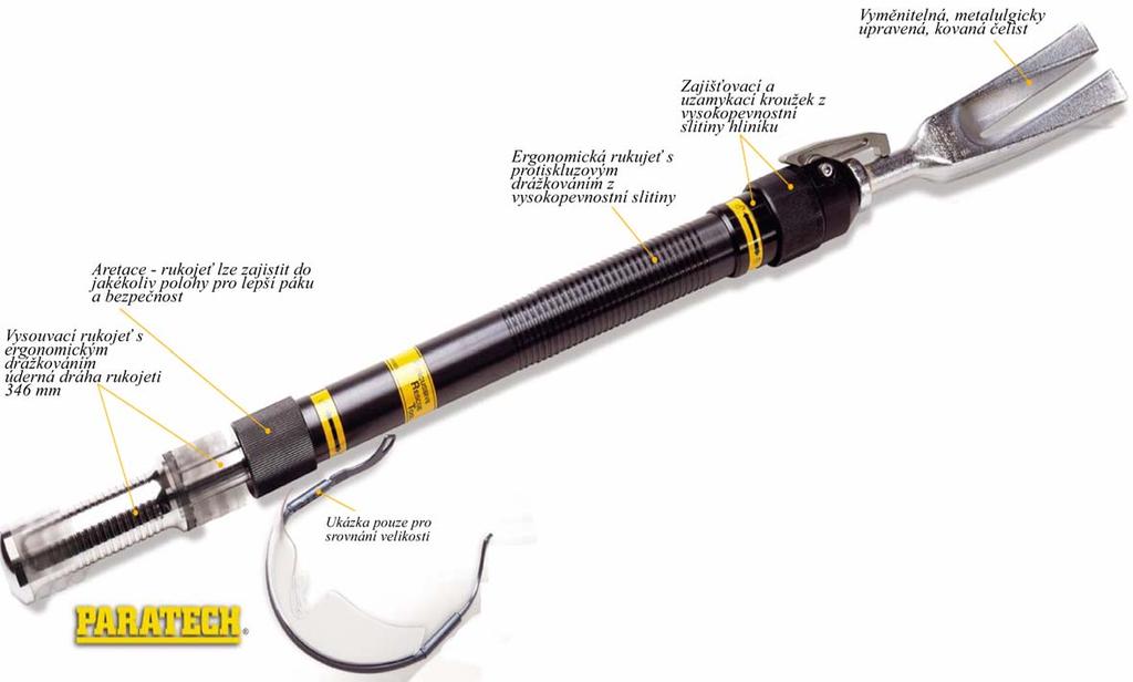 jednotek rychlého nasazení a záchranářů. Široký sekáč 368 mm dlouhá násada pro zvedání, páčení a sekání kovových materiálů.