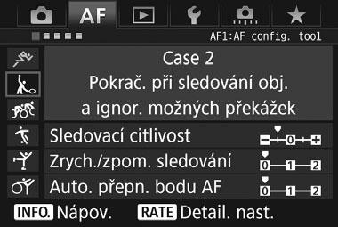 Nápověda Pokud je v dolní části obrazovky nabídky zobrazena