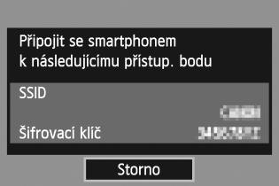 Vytvo ení p ipojení pomocí režimu p ístupového bodu fotoaparátu 26 5 6 7 8 P ipojte smartphone k fotoaparátu.