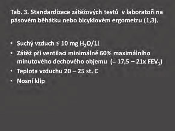 vyloučení interferující medikace a stejné časové intervaly u spirometrie. Zásadní rozdíl však spočívá ve skutečnosti, že je zde nutné přesně standardizovat podmínky provedení.