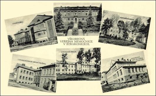 Pohlednice na závěr, z doby po dostavbě chirurgického pavilonu v roce 1926. Budova chirurgie byla slavnostně otevřena 26. září a vysvěcena 28. září 1926 na svátek sv. Václava.