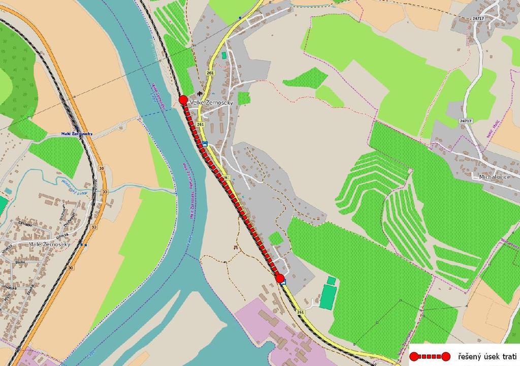8.4.7 Velké Žernoseky Železniční trať: KJŘ č. 072 (TÚ č.