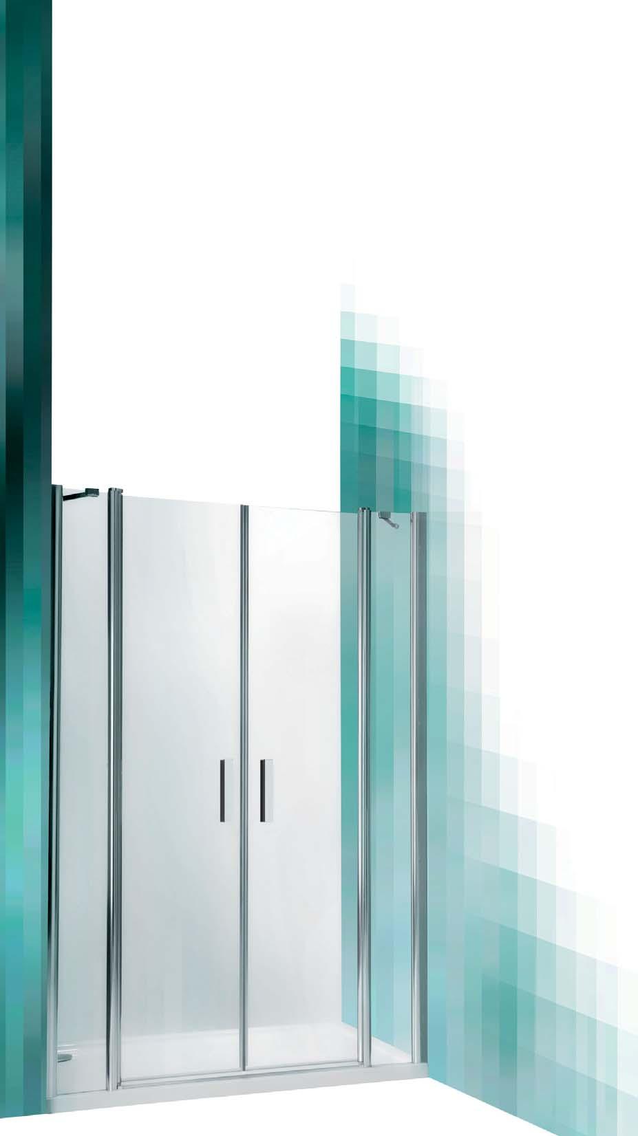 TOWER LINE SPRHOVÉ KOUT TDN2 sprchové dveře dvoukřídlé pro instalaci do niky nebo pro kombinaci s boční stěnou TZNL1 sprchové dveře pro instalaci do niky se skládacími dveřmi a otočným systémem