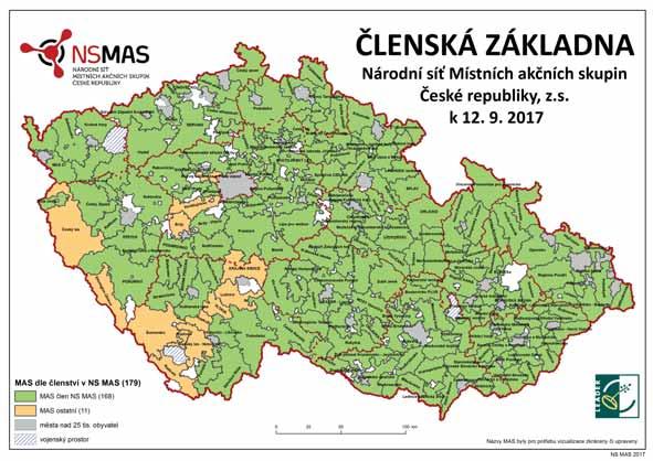 výroční zpráva 2017 POKRYTÍ ÚZEMÍ ČR MAS ČLENOVÉ / NEČLENOVÉ K 31. 12.