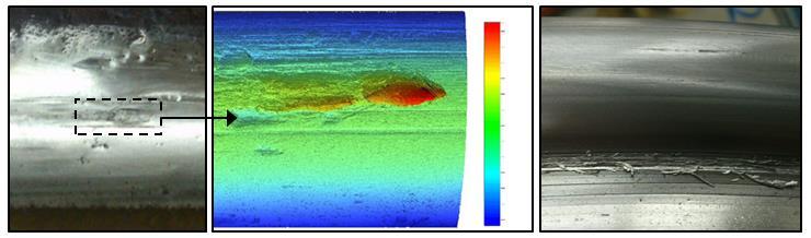 VÝSLEDKY opotřebení (viz obr. 4-6a). Vzniklý adhezní svar je tvořen přemístěným objemem materiálu 2 mm 3 a má výšku 0,6 mm (obr. 4-6b).