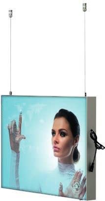 Star Maxi LED Oboustranný design Díky svému úzkému profilu, který činí 50 mm, představuje Star Maxi LED moderní způsob realizace reklamy. Je vhodný pro potištěné textilie.