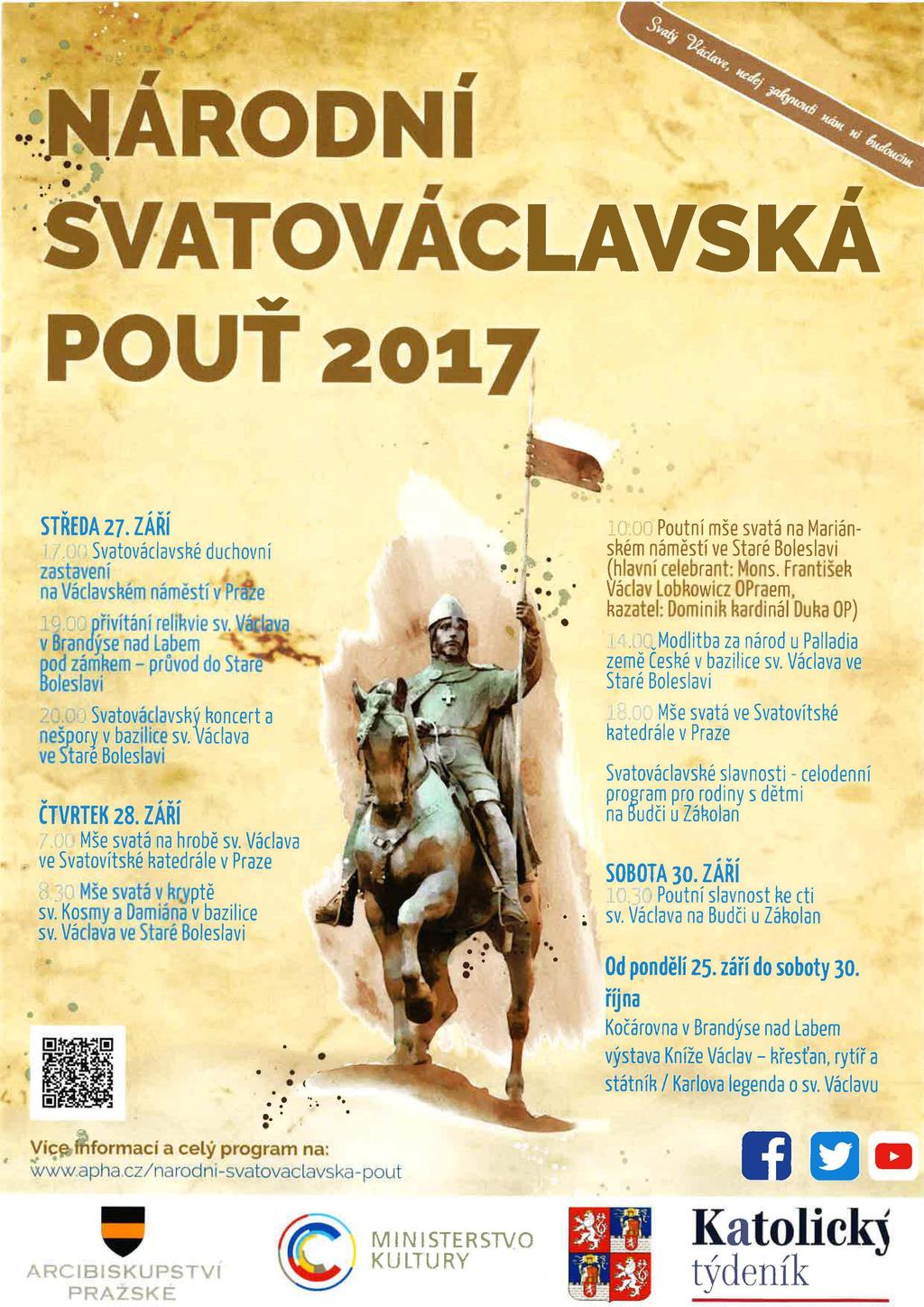 16 Svatováclavský zpravodaj vydává Římskokatolická farnost Stará Boleslav. Kontakt: Lázeňská 61, 250 01 Stará Boleslav; www.staraboleslav.com. Duchovní správce: R.D. Libor Bulín farář a probošt Kolegiátní kapituly sv.