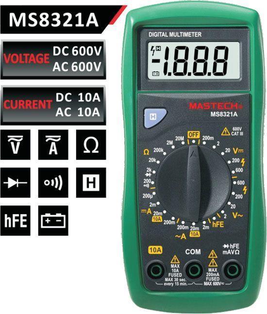 Vážení zákazníci, R117A Multimetr MASTECH MS8321A Návod k obsluze děkujeme Vám za Vaši důvěru a za nákup tohoto produktu. Tento návod k obsluze je součástí výrobku.