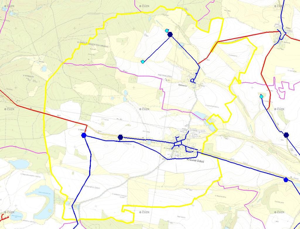 (karta obce: CZ41_43_1) D. VODOVODY D.1 POTŘEBA VODY Z BILANCE Základní parametry: Ozn.