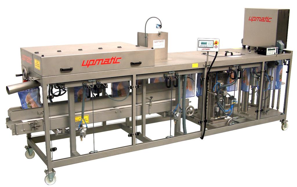 Upmatic 2000IET Upmatic 2000IET je plně automatický plnicí a uzavírací stroj, určený pro balení do polyetylénových tašek/sáčků v provedení na roli, v rozmezí od 0,5 kg do 10 kg.