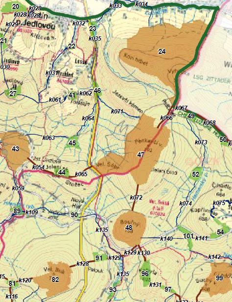 RBC 24 - Kozí hřbety RBC 47 Pěnkavčí vrch Osa RBK 128 RBC 82 Velký buk Obrázek č.