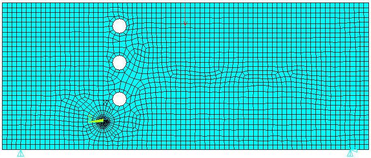 Obr. 4.15: Model konstrukce z příkladu 3 v programu ANSYS MTS SED CTD LS ref. Obr. 4.16: Výsledné trajektorie příkladu 3 (referenční křivka převzata z [3]).