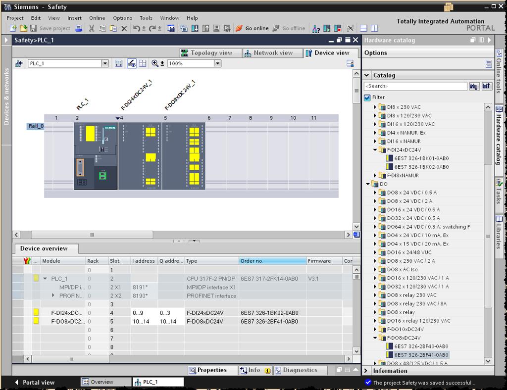 Vytvoření projektu s F-CPU F-PLC F-periferie Safety Administration Editor Migrace Ochrana přístupu Knihovny Safety printout Následující komponenty mohou být konfigurovány ve SIMATIC Safety V11 1.