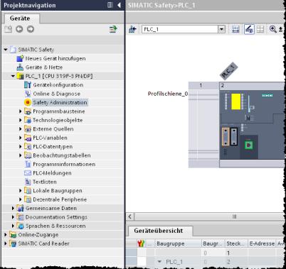 Jeden inženýrský systém pro standardní i Safety program Intuititivní použití a stejné prostředí pro vývoj jako pro standardní programy Všechny funkce STEP 7 V11 jsou také