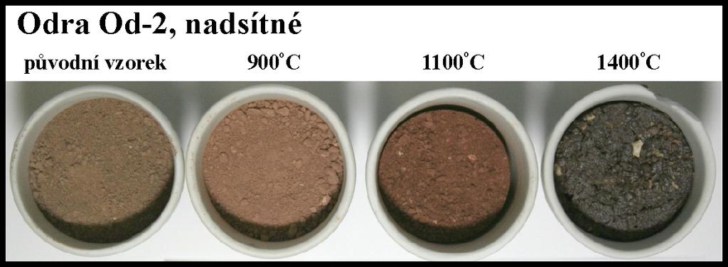 DÍLČÍ CÍL V 004 - APLIKACE JÍLOVÝCH SEDIMENTŮ PRO UŠLECHTILÉ STAVEBNÍ HMOTY 1400 o C (Od-2, 2N, 1400). Vzorek vytvořil porézní spečenec černé barvy, který mírně zvětšil svůj objem.