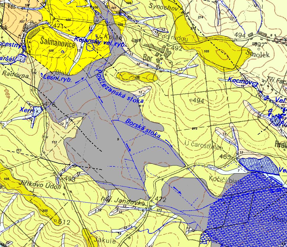 S 0 2 km Obr. 4.3 Geologická mapa studované lokality Červené blato (http://www.geology.cz/app/ciselniky/lokalizace/show_map.php?