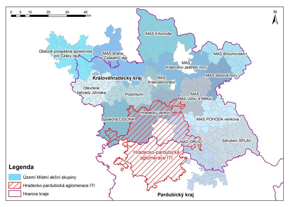 Promítnutí územní dimenze v Královéhradecké kraji - příklad Území pokryté