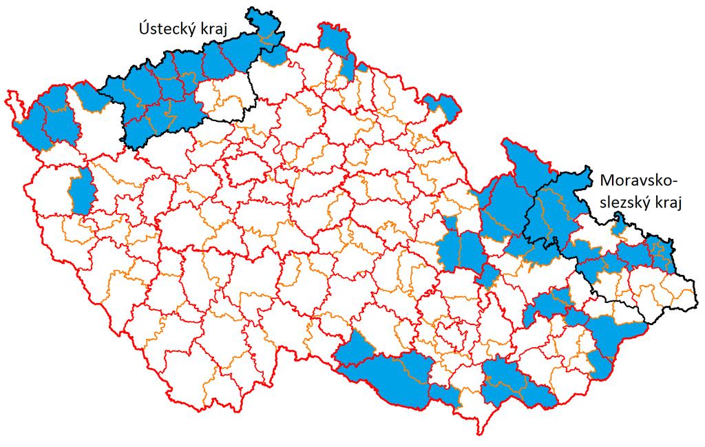 Hospodářsky problémové regiony Regiony dle usnesení vlády ČR ze dne 15. května 2013 č.