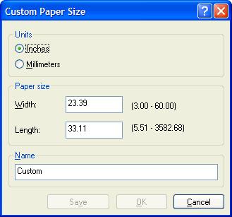 2. Zvolte některý z dostupných formátů papíru.