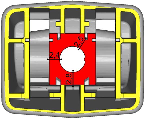 3.4.1 VSTUPNÍ PARAMETRY SIMULACE Volba a umístění vtoku Před zahájením simulace byl jako vhodný shledán bodový vtok, který se používá pro menší, tenkostěnné výstřiky, u kterých se tolik neprojeví