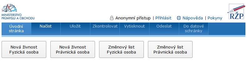 vytvoření podání pro vznik nové živnosti fyzické osoby odpovídá formuláři JRF fyzická osoba ; položka menu <Nová živnost - Fyzická osoba>, vytvoření podání pro vznik nové živnosti právnické osoby