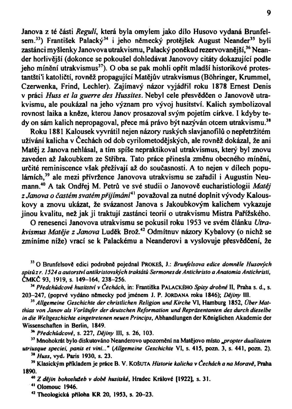 Janova z té části Regulí, která byla omylem jako dílo Husovo vydaná Brunfelsem.