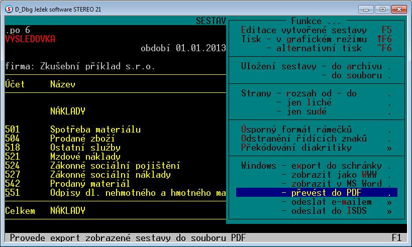 3.2.2 PDF soubory (obecně) Ve Stereu jsou dva typy PDF-souborů formuláře pro zobrazování FDF-dat, které do instalace Sterea připravili tvůrci programu a PDF-sestavy které si může vytvořit uživatel z