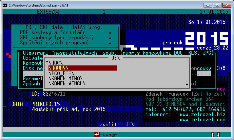 Ve volbě Spuštění cizích programů je uživateli nabízen určitý spustitelný program.