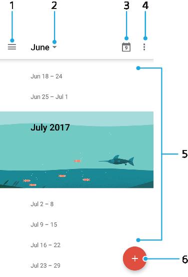 Hodiny a kalendář Kalendář Pomocí aplikace Kalendář můžete pohodlně plánovat svůj čas. Pokud jste své zařízení přihlásili k různým online účtům, které obsahují rovněž kalendář, např.