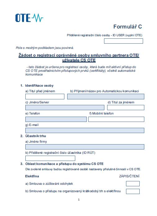 [17] 5) Registrace u operátora trhu s elektřinou Jako výrobce elektřiny je potřeba se zaregistrovat u Operátora trhu s elektřinou, čímž se staneme registrovaným účastníkem