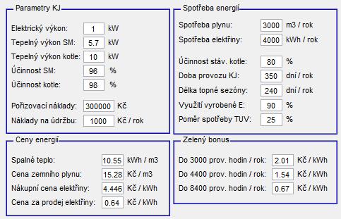 5 Simulační model kogenerační jednotky 66 Obr. 5.21: Vstupní parametry pro simulaci a výpočet úspory nákladů za energie Obr. 5.22: Panel nastavení časových plánů odběru TUV a vytápění 5.6.2 Návod na používání grafického uživatelského rozhraní 1) Otevřít soubor KJ_GUI.