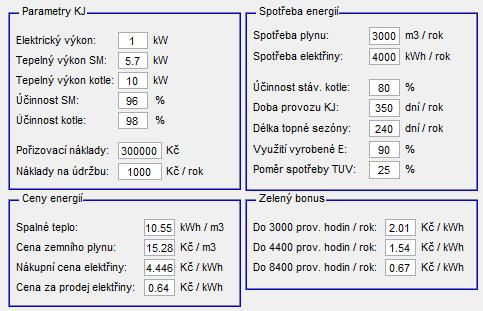 5 Simulační model kogenerační jednotky 66 Obr. 5.21: Vstupní parametry pro simulaci a výpočet úspory nákladů za energie Obr. 5.22: Panel nastavení časových plánů odběru TUV a vytápění 5.6.2 Návod na používání grafického uživatelského rozhraní 1) Otevřít soubor KJ_GUI.