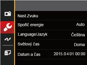 Menu Nastavení Režim: 1. Stiskněte tlačítko v libovolném režimu a stisknutím tlačítka nahoru/dolů vyberte položku. 2. Stisknutím tlačítka vstupte do nabídky. 3.