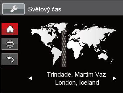 Datotéka / Program Světový čas Nastavení Zóna (čas. pásmo) je užitečná funkce, pokud cestujete za moře. Tato funkce umožňuje zobrazení místního času na LCD displeji při pobytu v zahraničí. 1.
